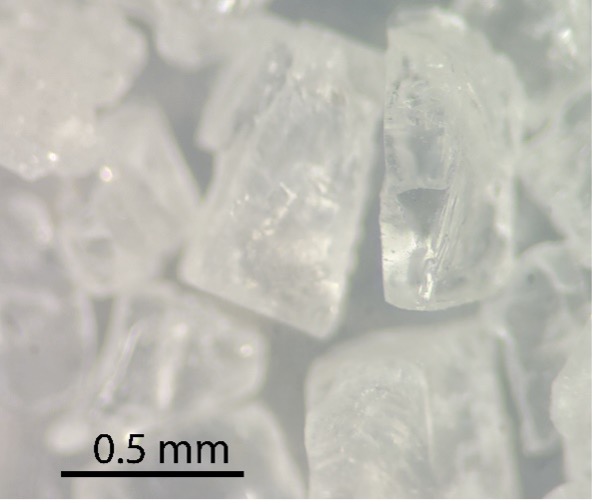 Coarse grain sanidine crystals
